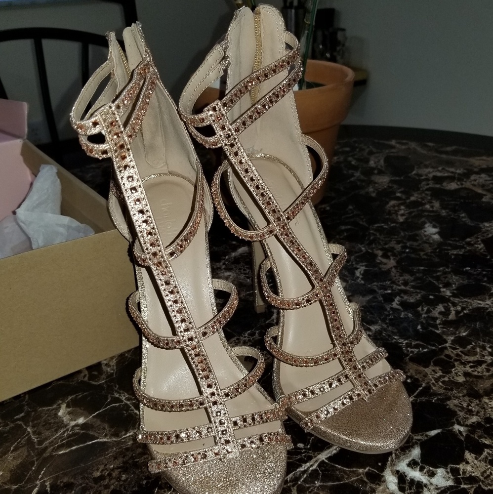 Rose Gold Strappy Sandals